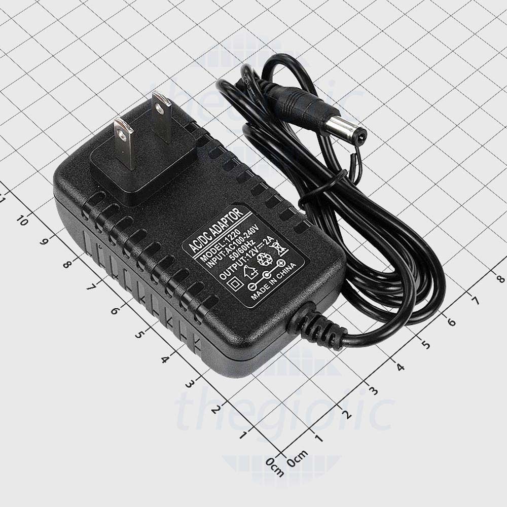 Nguồn Adapter 12V 2A Đầu DC 5 5x2 5mm Dài 1m Vào 100 240VAC ra 12VDC 2A