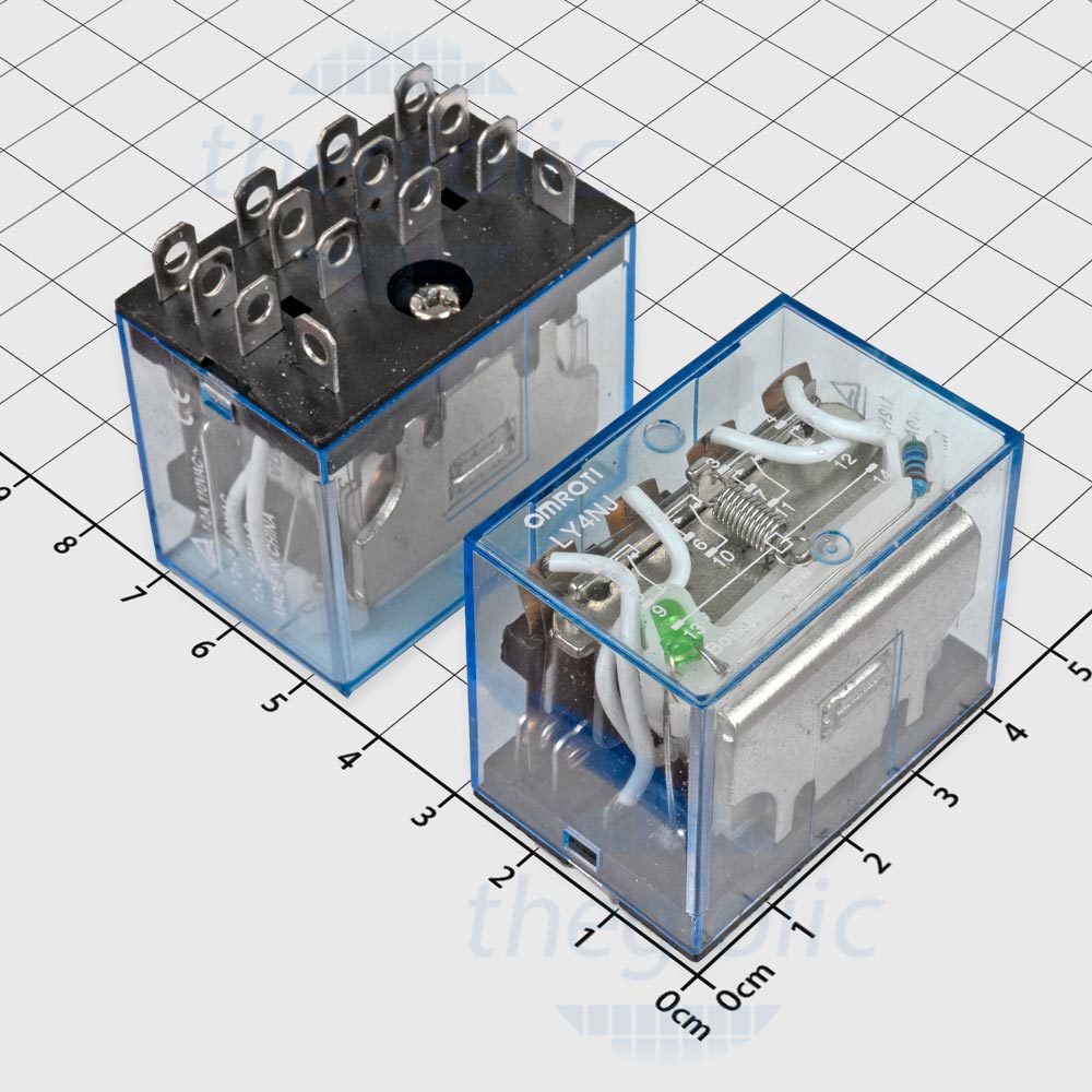 LY4NJ DC24 Rơ Le Trung Gian 24VDC 10A 4PDT 14 Chân 14 chân tháo lắp