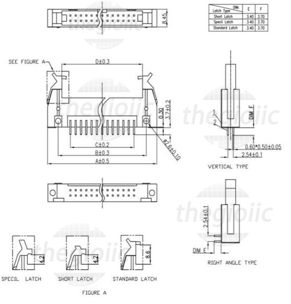 Cổng IDC DC2 Header 64Pin 2.54 Chân Thẳng