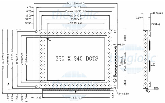 LCD 320240 Nền Xanh Dương Chữ Trắng V4