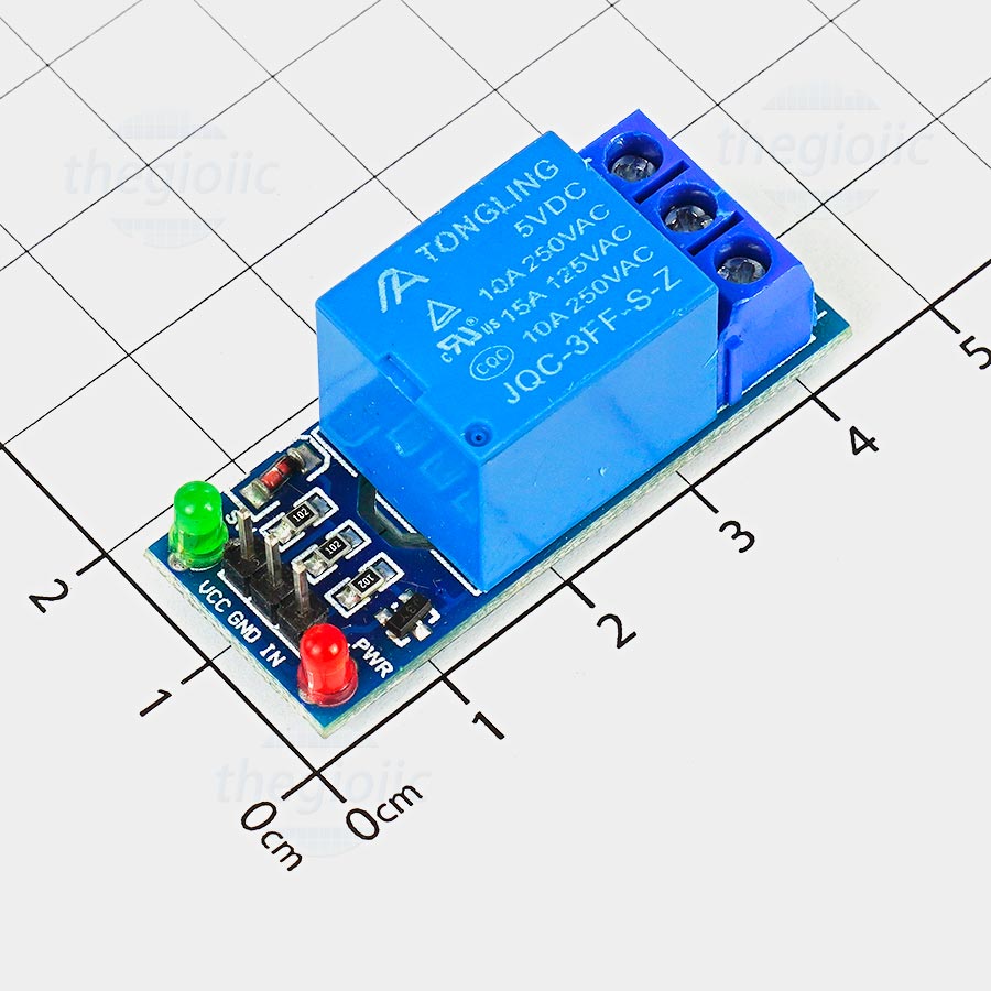 Module 1 Relay 5V Kích Mức Cao Nguồn cấp: 5VDC, opto cách ly, tải: 250V/10A