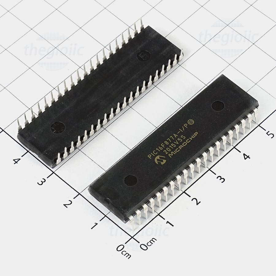 PIC16F877A-I/P, 8-Bit PIC Microcontroller, 20MHz, 14KB FLASH, 40-DIP