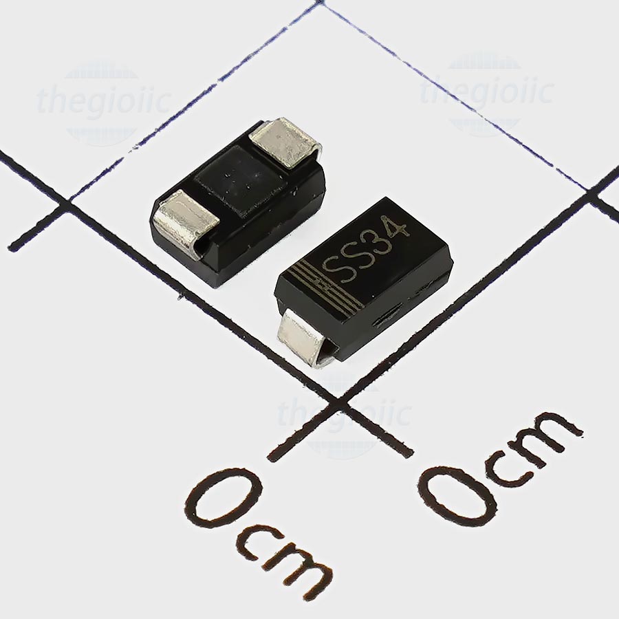 SS34 SMA Diode Schottky 3A Size A, DIODE SCHOTTKY 3A 40V SMA