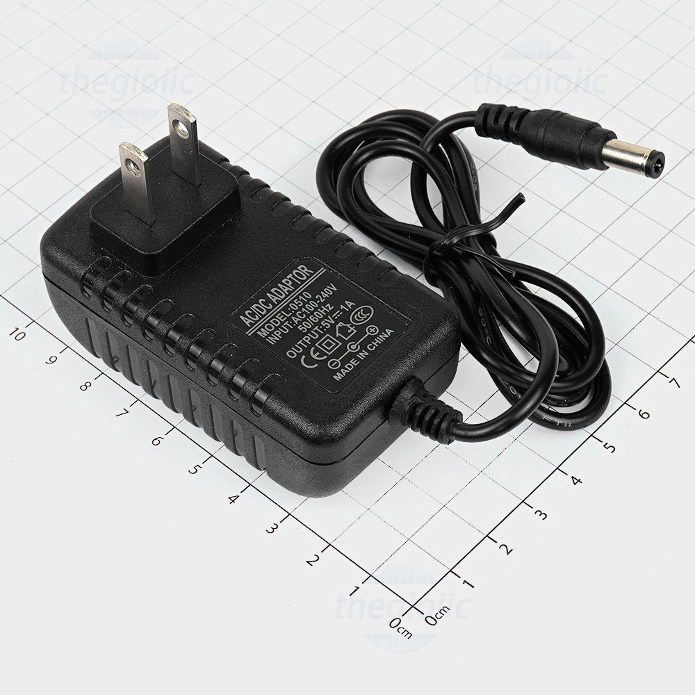 Nguồn Adapter 5v 1a Đầu Dc 55x21mm Dài 1m V1 Vào 100~240vac Ra 5vdc 1a 3136