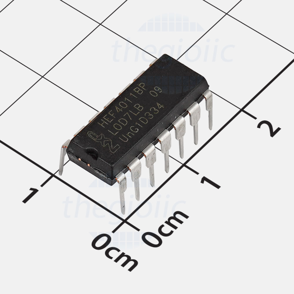 HEF4011BP,652 IC Quad 2-Input NAND Logic Gate, 14-DIP Điện áp: 3V ~ 15V ...