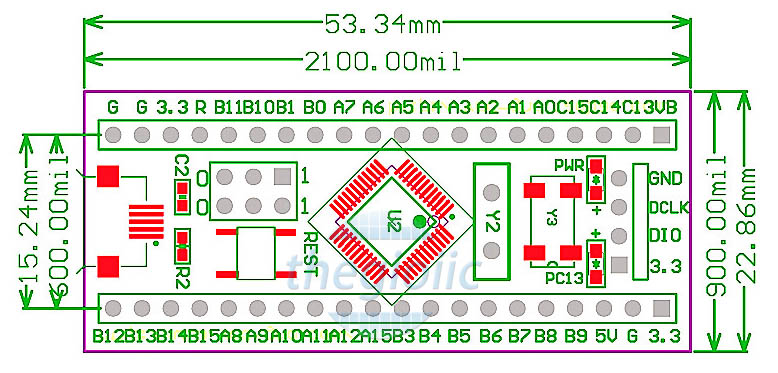 STM32F103C8T6 Board