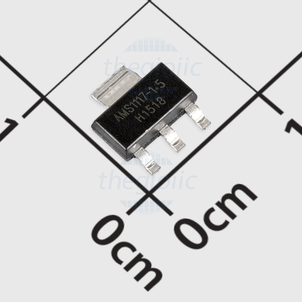 Ams1117 1 5v Ic Ổn Áp 1 5v 1a Sot 223 Điện áp Vào Max 15vdc điện áp Ra 1 5vdc