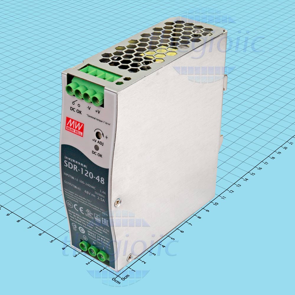 SDR-120-48 Nguồn Mean Well Gắn Ray 48V 2.5A Nguồn Vào: 100-240VAC, Kích ...