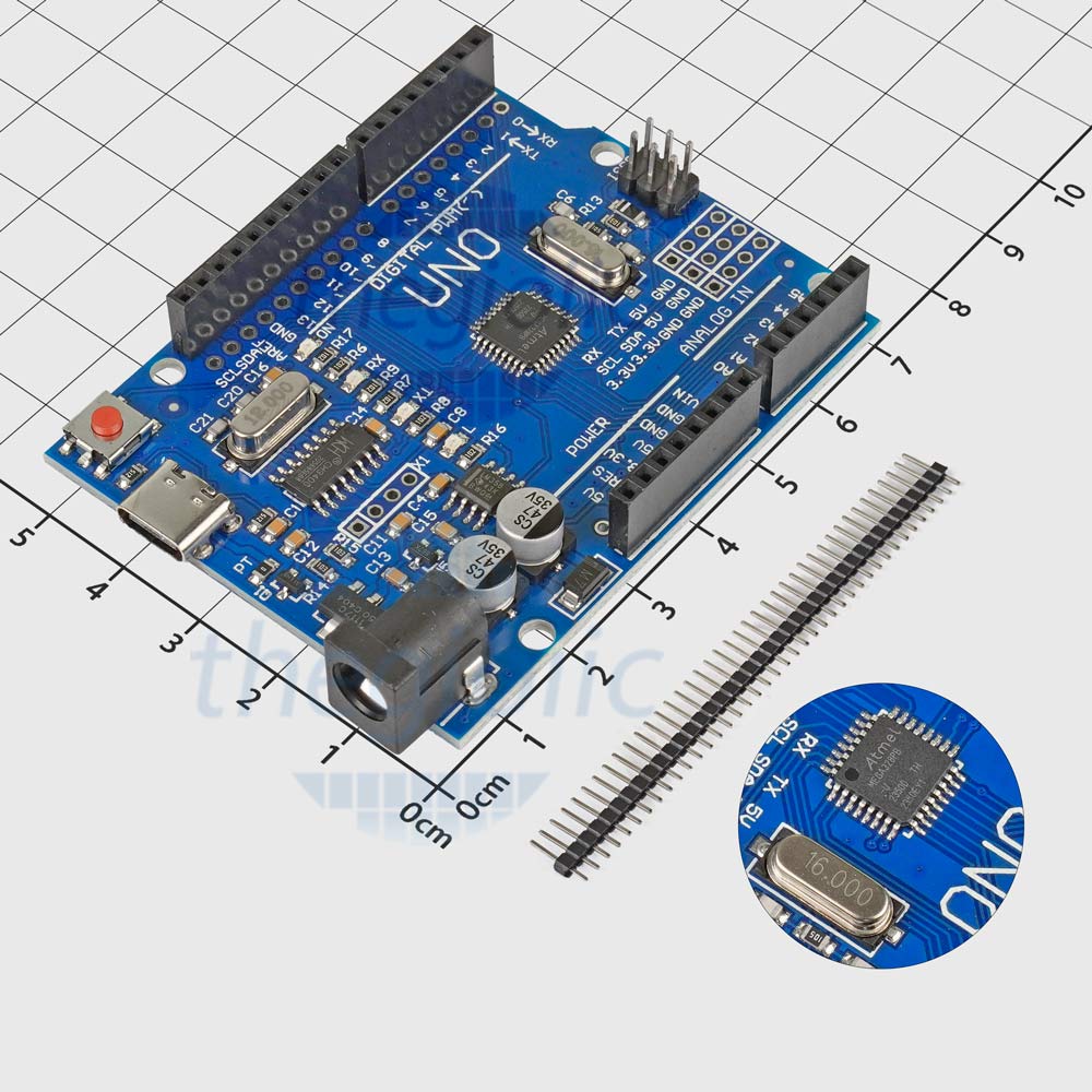 Arduino Uno R3 Atmega328 Smd Ch340 Type C Atmega328p Au Ic Ch340 Giao Tiếp Usb Nguồn 5vdc 3198