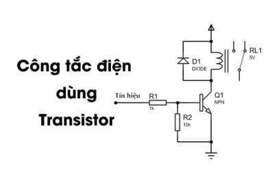 Sử dụng Transistor (BJT) kết hợp Relay làm công tắc điện